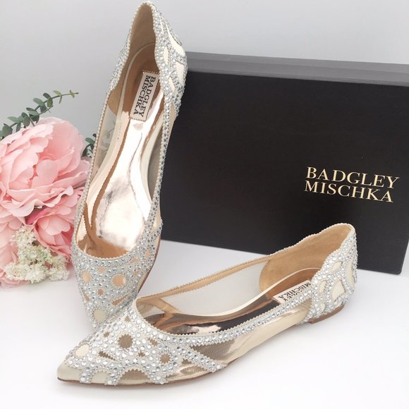badgley mischka gigi flats ivory